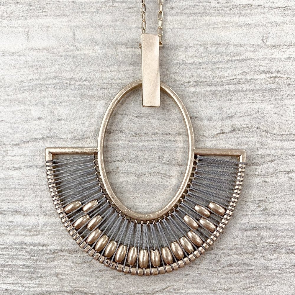 Taupe Fan Necklace